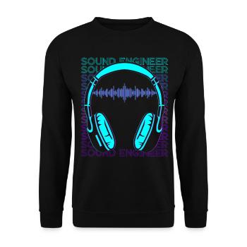 Ingénieur du son Ingénieur du son Audio Rétro - Sweat-shirt Unisexe - noir - Devant - Alina (178cm) & Michal (187cm)
