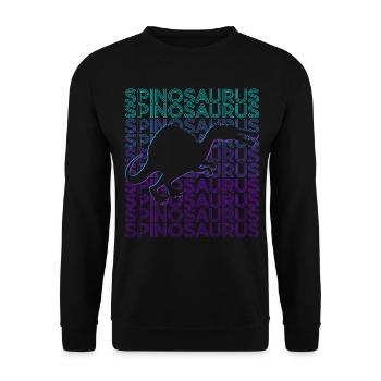 Spinosaurus Dinosaurier Retro - Unisex Pullover - Schwarz - Vorne - Alina (178cm) & Michal (187cm)