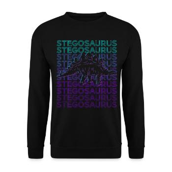 Stegosaurus Dinosaur Retro - Unisex Sweatshirt - black - Front - Alina (178cm) & Michal (187cm)