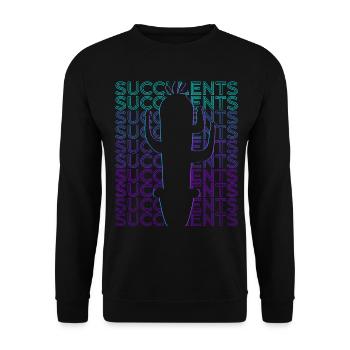 Sukkulente Kaktus Pflanze Liebhaber Retro - Unisex Pullover - Schwarz - Vorne - Alina (178cm) & Michal (187cm)