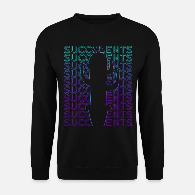 Succulent Cactus Plant Lover Retro - Unisex Sweatshirt - black