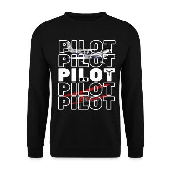 Pilot Jet Airplane Cabin crew Commander Co-Pilot - Unisex Sweatshirt - black - Front - Alina (178cm) & Michal (187cm)