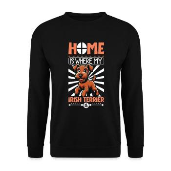 Home - Irish Terrier - Unisex Sweatshirt - black - Front - Alina (178cm) & Michal (187cm)