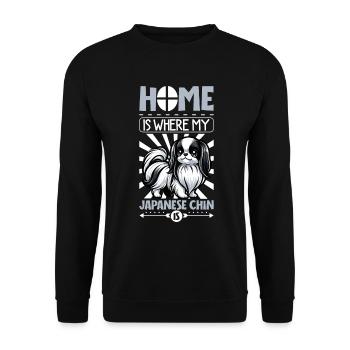 Home - Japan Chin - Unisex Sweatshirt - black - Front - Alina (178cm) & Michal (187cm)