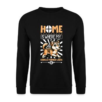 Home - Karelo-Finnish Laika - Unisex Sweatshirt - black - Front - Alina (178cm) & Michal (187cm)