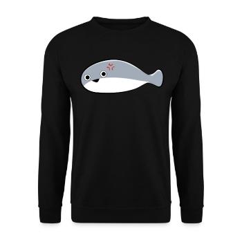Sacambaspis Antiker Fisch Meme verärgert - Unisex Pullover - Schwarz - Vorne - Alina (178cm) & Michal (187cm)