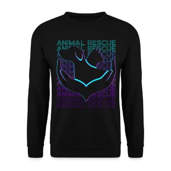 Animal Rescue Adopt Dog Cat Retro - Unisex Sweatshirt - black - Front - Alina (178cm) & Michal (187cm)