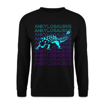 Ankylosaurus Dinosaur Retro - Unisex Sweatshirt - black - Front - Alina (178cm) & Michal (187cm)