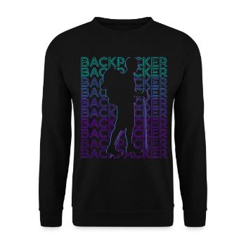 Backpacker Randonnée Randonnée Camping Rétro - Sweat-shirt Unisexe - noir - Devant - Alina (178cm) & Michal (187cm)