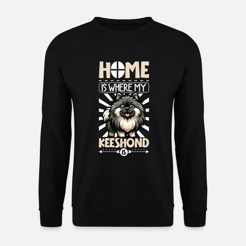 Zuhause - Wolfsspitz - Unisex Pullover - Schwarz