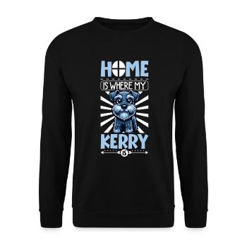 Zuhause - Kerry Blue Terrier - Unisex Pullover - Schwarz - Vorne - Alina (178cm) & Michal (187cm)