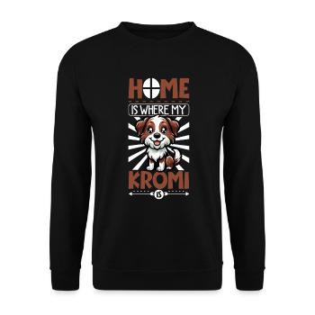 Zuhause - Kromfohrländer - Unisex Pullover - Schwarz - Vorne - Alina (178cm) & Michal (187cm)