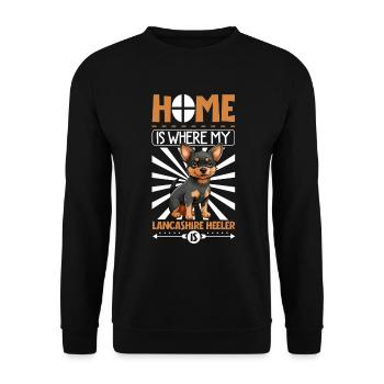 Home - Lancashire Heeler - Unisex Sweatshirt - black - Front - Alina (178cm) & Michal (187cm)