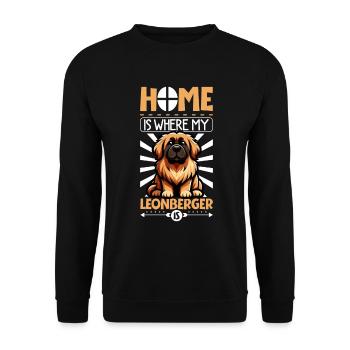 Zuhause - Leonberger - Unisex Pullover - Schwarz - Vorne - Alina (178cm) & Michal (187cm)
