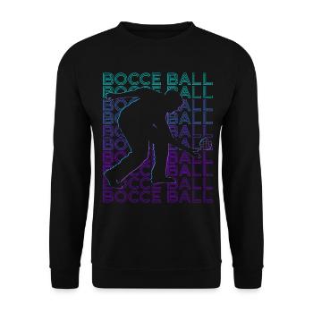 Boccia-Spieler Retro - Unisex Pullover - Schwarz - Vorne - Alina (178cm) & Michal (187cm)
