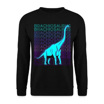 Brachiosaure Dinosaure Rétro - Sweat-shirt Unisexe - noir - Devant - Alina (178cm) & Michal (187cm)