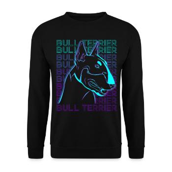 Bull Terrier Chien Rétro - Sweat-shirt Unisexe - noir - Devant - Alina (178cm) & Michal (187cm)