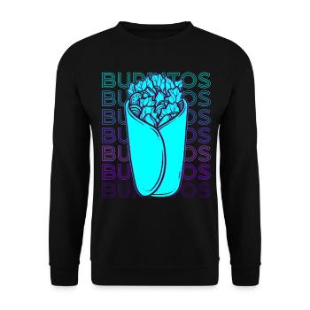 Burritos Mexican Food Retro - Unisex Sweatshirt - black - Front - Alina (178cm) & Michal (187cm)