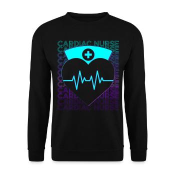 Infirmière en cardiologie cardiologie CNS Retro - Sweat-shirt Unisexe - noir - Devant - Alina (178cm) & Michal (187cm)