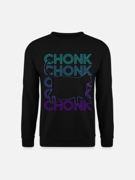 Chonk Cat Meme Retro - Unisex Sweatshirt - black