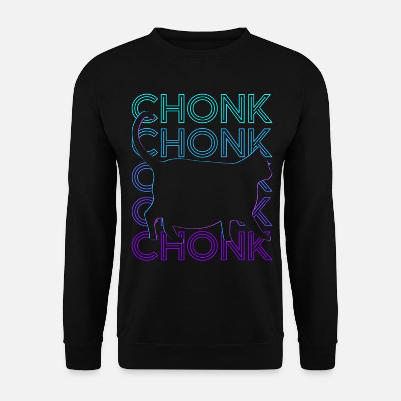 Chonk Katze Meme Retro - Unisex Pullover - Schwarz