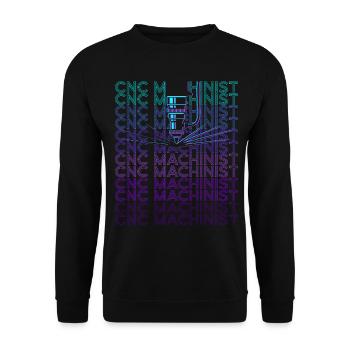 CNC Processor Machine Operator Retro - Unisex Sweatshirt - black - Front - Alina (178cm) & Michal (187cm)