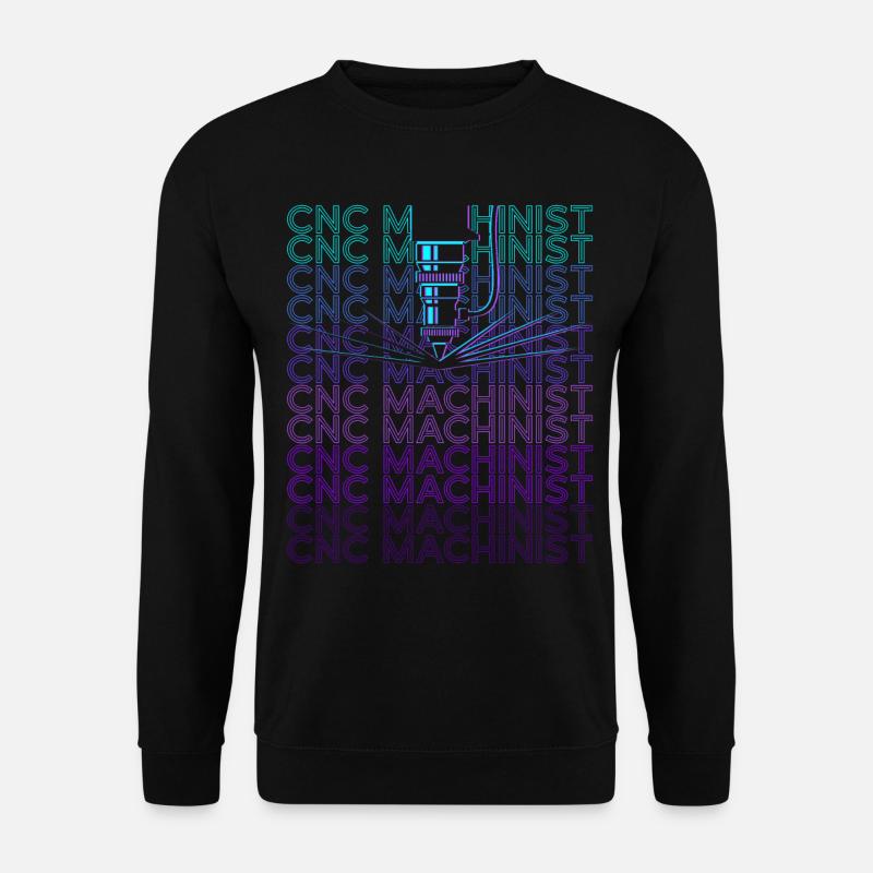 Cnc-Bearbeiter Maschinenbediener Retro - Unisex Pullover - Schwarz