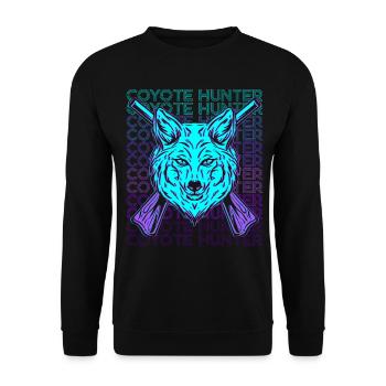 Coyote Hunting Coyote Hunter Retro - Unisex Sweatshirt - black - Front - Alina (178cm) & Michal (187cm)