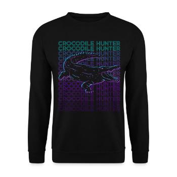 Chasseur de crocodiles Chasse au crocodile rétro - Sweat-shirt Unisexe - noir - Devant - Alina (178cm) & Michal (187cm)