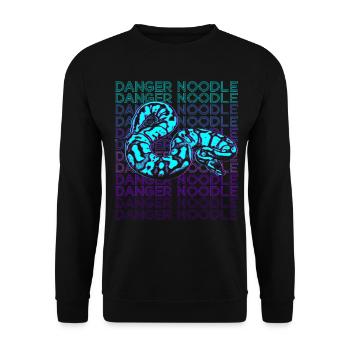 Danger Nouilles Serpent Meme Rétro - Sweat-shirt Unisexe - noir - Devant - Alina (178cm) & Michal (187cm)