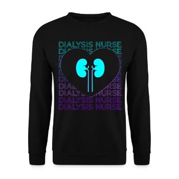 Dialysis Nurse Dialysis Assistant Retro - Unisex Sweatshirt - black - Front - Alina (178cm) & Michal (187cm)