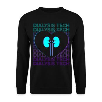 Dialyse-Techniker Dialyse-Techniker Retro-Hämodial - Unisex Pullover - Schwarz - Vorne - Alina (178cm) & Michal (187cm)