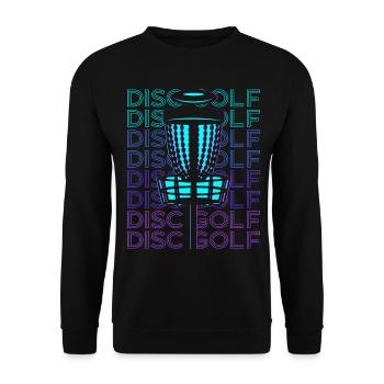 Disc Golf Disc Golfing Disc Golfer Retro - Unisex Sweatshirt - black - Front - Alina (178cm) & Michal (187cm)