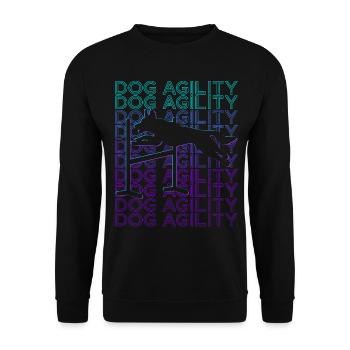 Dog Agility Dog Trainer Retro - Unisex Sweatshirt - black - Front - Alina (178cm) & Michal (187cm)