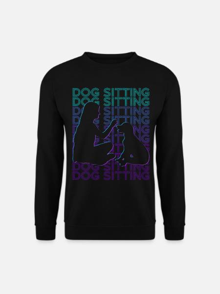 Hundesitting Hundeausführer Hundesitter Retro - Unisex Pullover - Schwarz