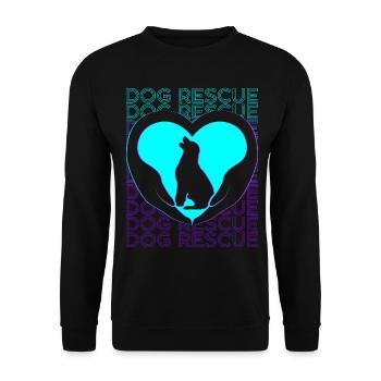 Dog Rescue Adoption Retro - Unisex Sweatshirt - black - Front - Alina (178cm) & Michal (187cm)
