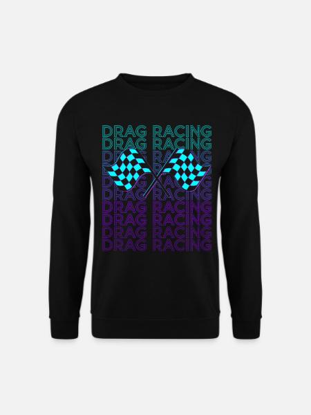 Drag Racing Drag Race Rennfahrer Retro - Unisex Pullover - Schwarz
