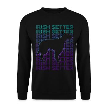 Irish Setter Hund Retro - Unisex Pullover - Schwarz - Vorne - Alina (178cm) & Michal (187cm)