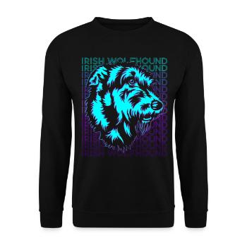 Irish Wolfhound Dog Retro - Unisex Sweatshirt - black - Front - Alina (178cm) & Michal (187cm)