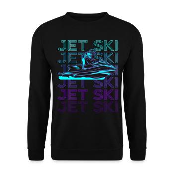 Jetski Jetski fahren Jetski Retro - Unisex Pullover - Schwarz - Vorne - Alina (178cm) & Michal (187cm)