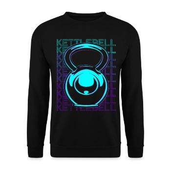 Kettlebell Heben Workout Fitnessstudio Retro - Unisex Pullover - Schwarz - Vorne - Alina (178cm) & Michal (187cm)