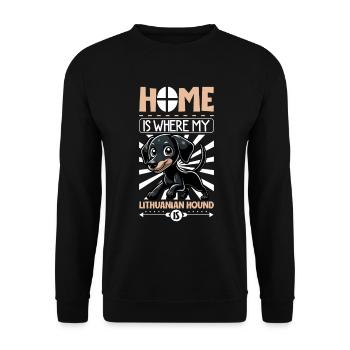 Home - Lithuanian Hound - Unisex Sweatshirt - black - Front - Alina (178cm) & Michal (187cm)