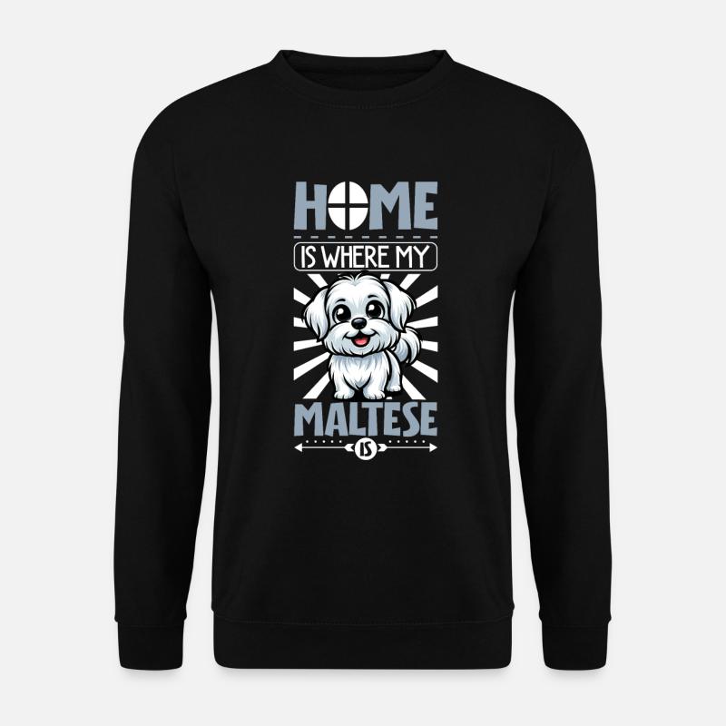 Zuhause - Malteser - Unisex Pullover - Schwarz
