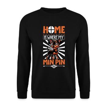 Accueil - Pinscher nain - Sweat-shirt Unisexe - noir - Devant - Alina (178cm) & Michal (187cm)