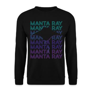 Manta Rochen Stachelrochen Retro - Unisex Pullover - Schwarz - Vorne - Alina (178cm) & Michal (187cm)