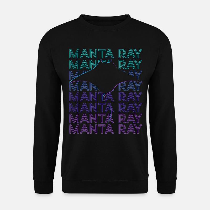Manta Ray Stingray Retro - Unisex Sweatshirt - black