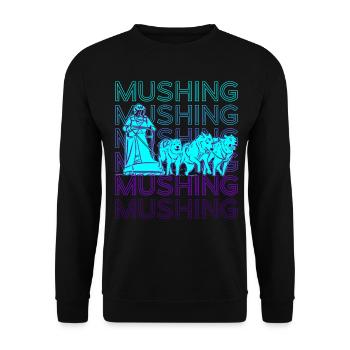 Mushing Sled Dog Sled Ride Retro - Unisex Sweatshirt - black - Front - Alina (178cm) & Michal (187cm)