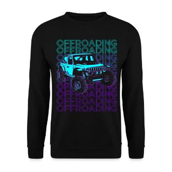 Offroading Off Road Dirt Race ATV Quad Retro - Unisex Sweatshirt - black - Front - Alina (178cm) & Michal (187cm)