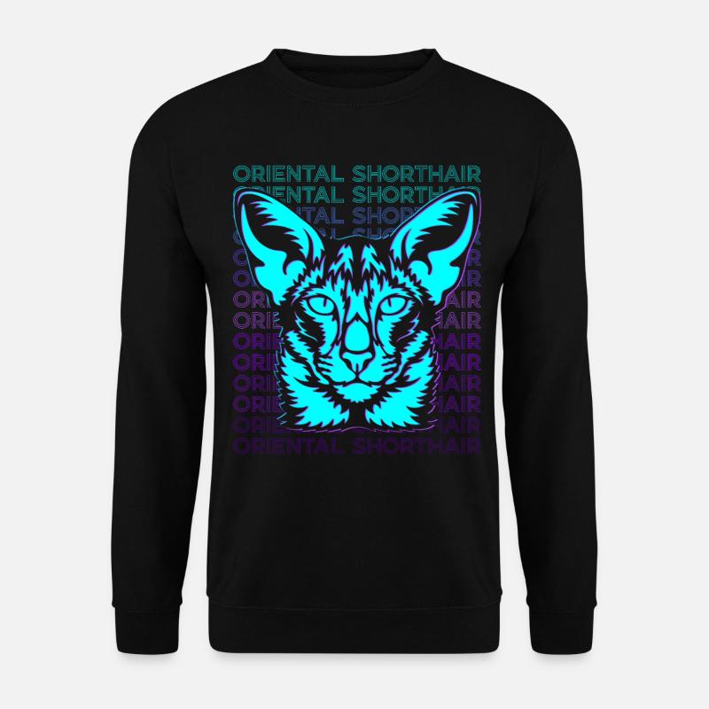 Orientalisch Kurzhaar Katze Retro - Unisex Pullover - Schwarz