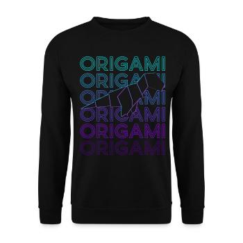 Grue en papier origami Culture japonaise rétro - Sweat-shirt Unisexe - noir - Devant - Alina (178cm) & Michal (187cm)